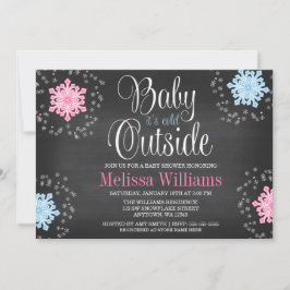 Invitación Bebé, hace frío fuera del Baby Shower de copos de 