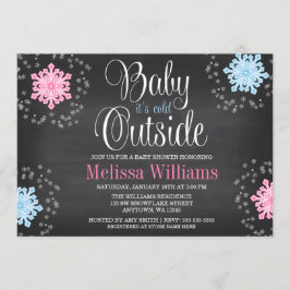 Invitación Bebé, hace frío fuera del Baby Shower de copos de