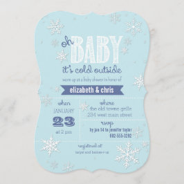 Invitación Bebé, hace frío fuera del Baby Shower de copos de 