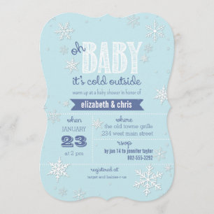 Invitación Bebé, hace frío fuera del Baby Shower de copos de