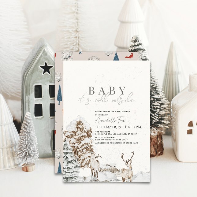 Invitación Bebé, hace frío fuera del Baby Shower de invierno  (Subido por el creador)
