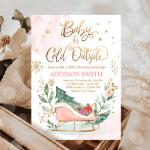 Invitación Bebé, hace frío fuera del Baby Shower de invierno