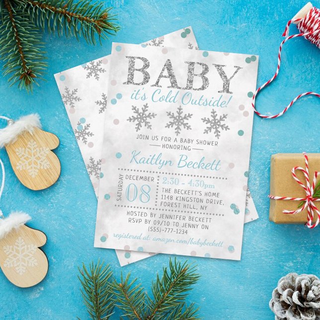 Invitación Bebé, hace frío fuera del Baby Shower de invierno  (Subido por el creador)