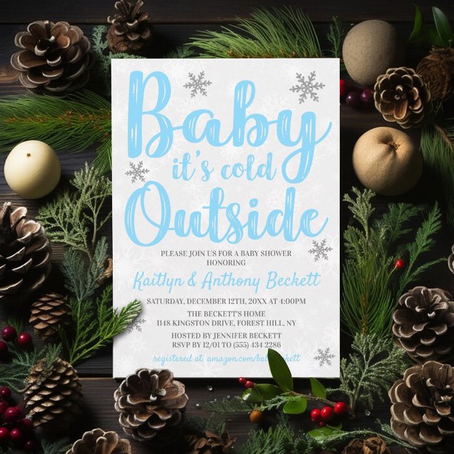 Invitación Bebé, hace frío fuera del Baby Shower de invierno  (Subido por el creador)