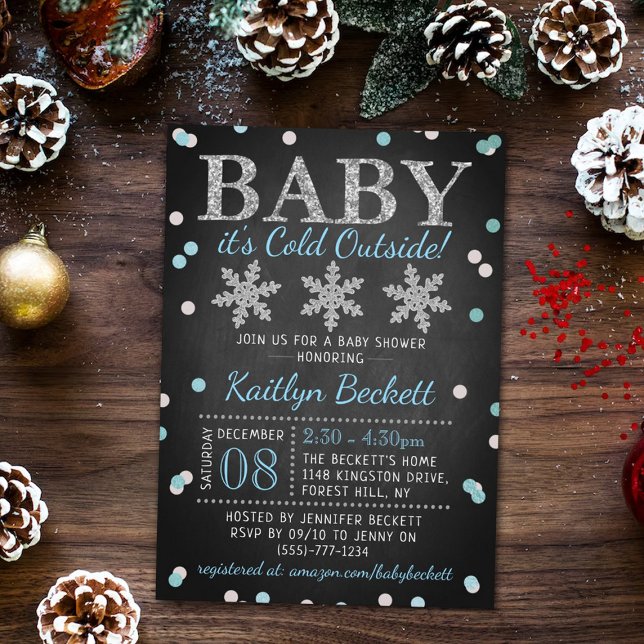 Invitación Bebé, hace frío fuera del Baby Shower de invierno  (Subido por el creador)
