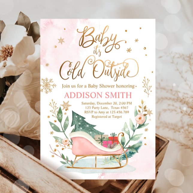 Invitación Bebé, hace frío fuera del Baby Shower de invierno (Subido por el creador)