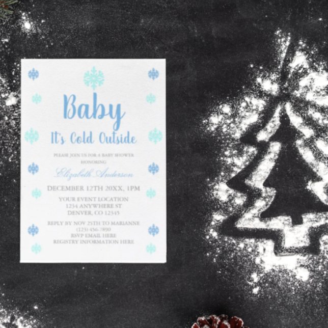Invitación Bebé, hace frío fuera del Baby Shower de invierno (Subido por el creador)