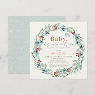 Invitación Bebé hace frío fuera del Baby Shower de la guirnal