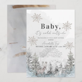 Invitación Bebé, hace frío fuera del Baby Shower de la selva