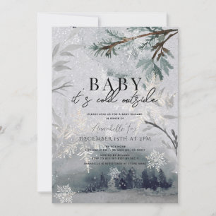 Invitación Bebé, hace frío fuera del Baby Shower de la selva 