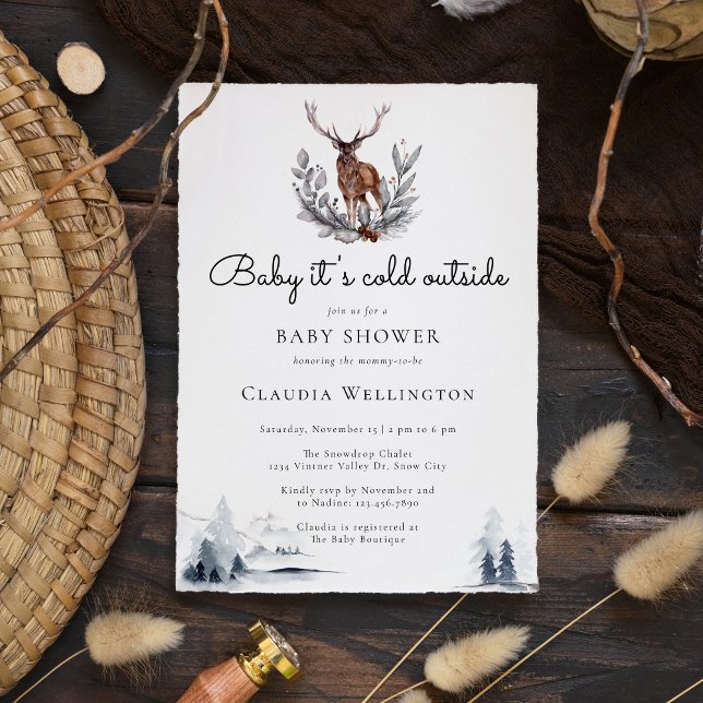 Invitación Bebé, hace frío fuera del Baby Shower de la selva  (Buy as digital download and print on your own paper.)