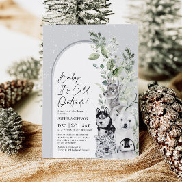 Invitación Bebé, hace frío fuera del Baby Shower de los anima