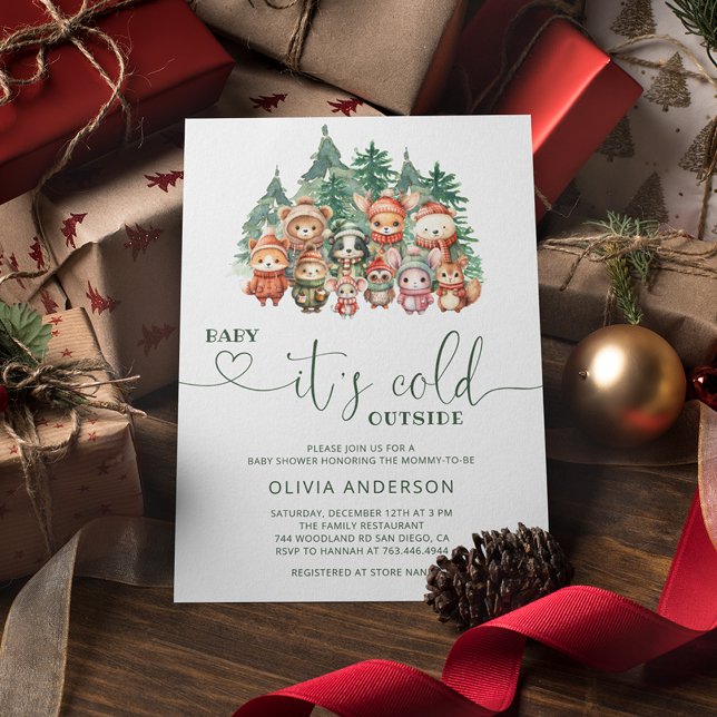 Invitación Bebé, hace frío fuera del Baby Shower de los anima (Subido por el creador)