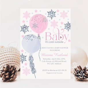 Invitación Bebé, hace frío fuera del Baby Shower de los globo