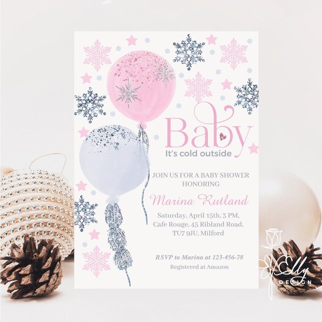 Invitación Bebé, hace frío fuera del Baby Shower de los globo (Subido por el creador)
