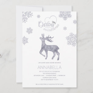 Invitación Bebé, hace frío fuera del Baby Shower de renos nór