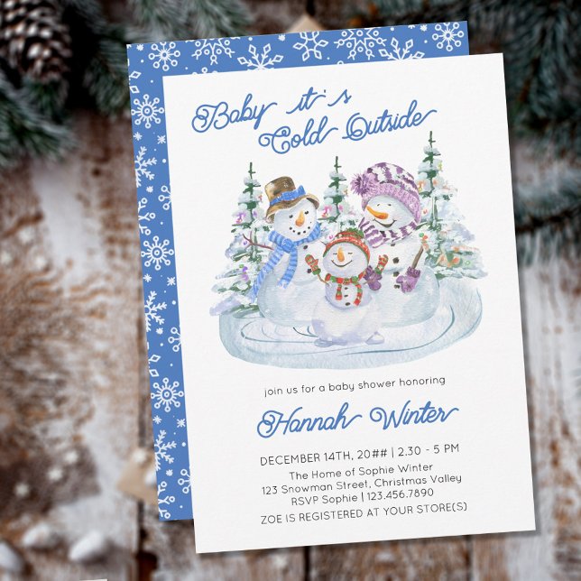 Invitación Bebé, hace frío fuera del Baby Shower de Snowman (Subido por el creador)