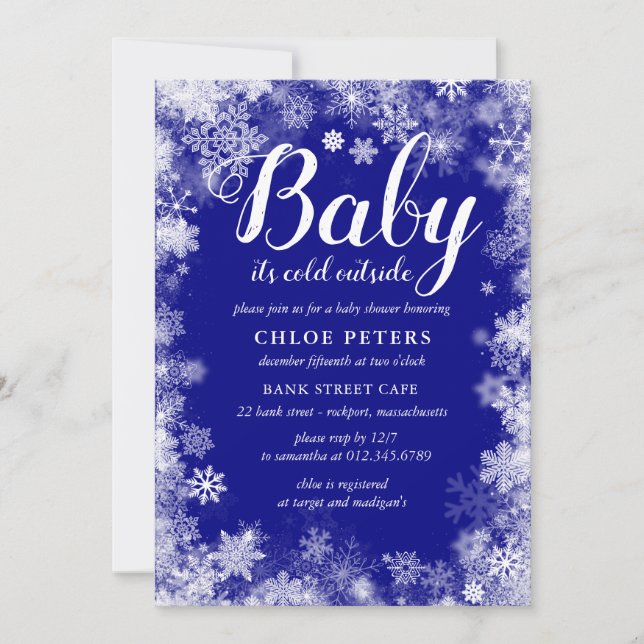 Invitación Bebé, hace frío fuera del Baby Shower de Winter Bo (Anverso)