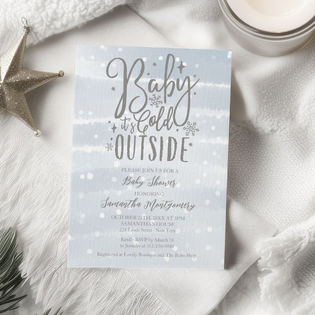 Invitación Bebé, hace frío fuera del Baby Shower de Winter Bo (Subido por el creador)