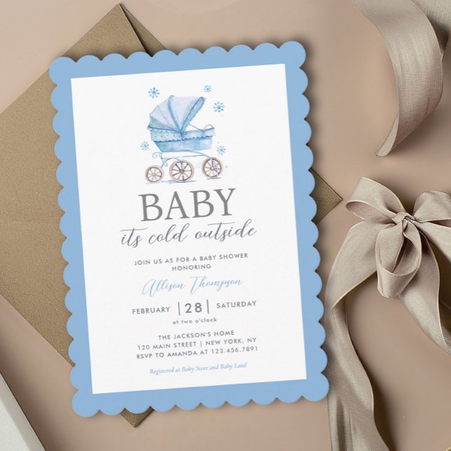 Invitación Bebé, hace frío fuera del Baby Shower de Winter Bo (Subido por el creador)