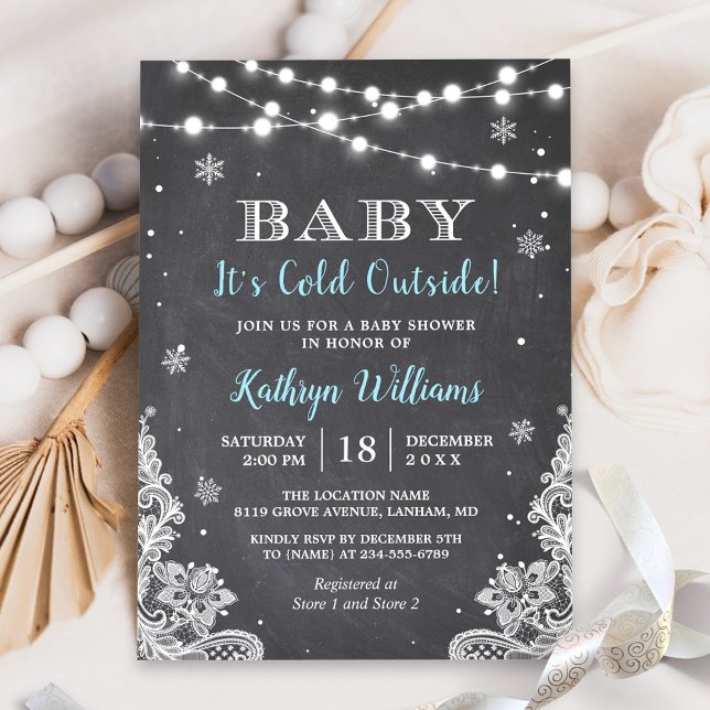 Invitación Bebé, hace frío fuera del Baby Shower de Winter Bo (Subido por el creador)