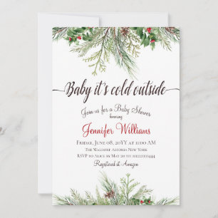 Invitación Bebé, hace frío fuera del Baby Shower del vino de