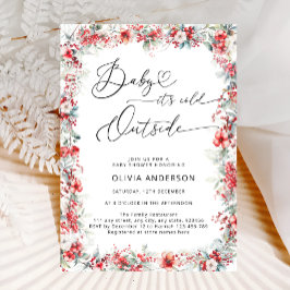 Invitación Bebé, hace frío fuera del Baby Shower floral moder