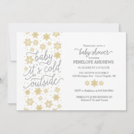 Invitación Bebé, hace frío fuera del Baby Shower Gold