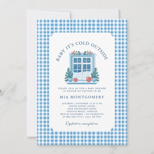 Invitación Bebé, hace frío fuera del Baby Shower invernal (Anverso)
