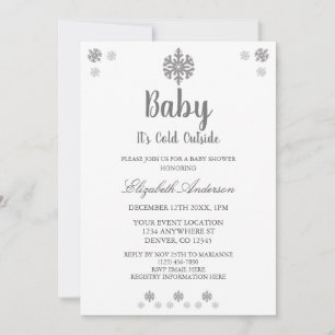 Invitación Bebé, hace frío fuera del Baby Shower invernal