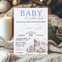 Bebé, hace frío fuera del Baby Shower invernal