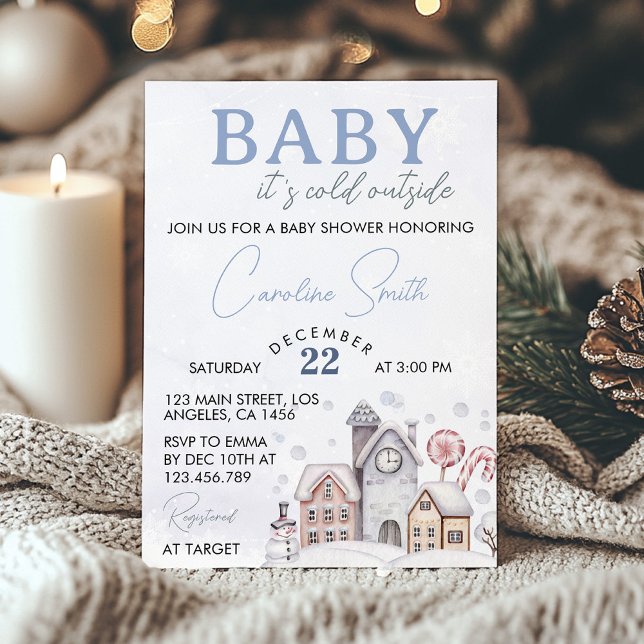 Invitación Bebé, hace frío fuera del Baby Shower invernal (Subido por el creador)