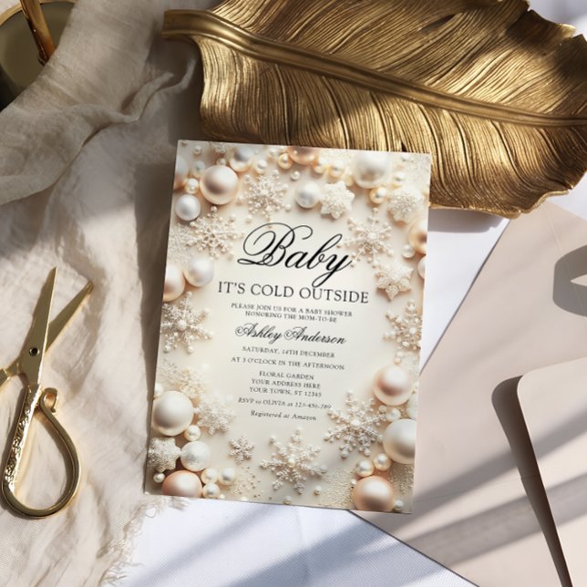 Invitación Bebé, hace frío fuera del Baby Shower invernal (Subido por el creador)