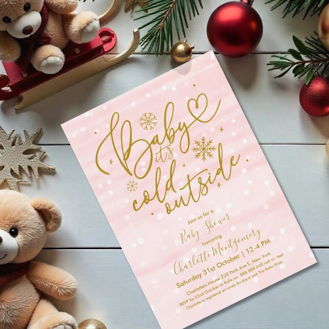 Invitación Bebé, hace frío fuera del Baby Shower invernal (Subido por el creador)