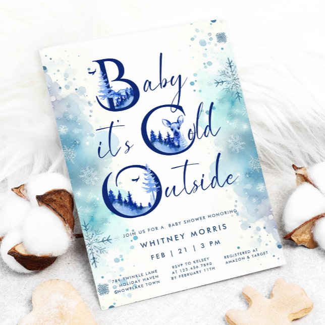 Invitación Bebé, hace frío fuera del Baby Shower invernal (Subido por el creador)