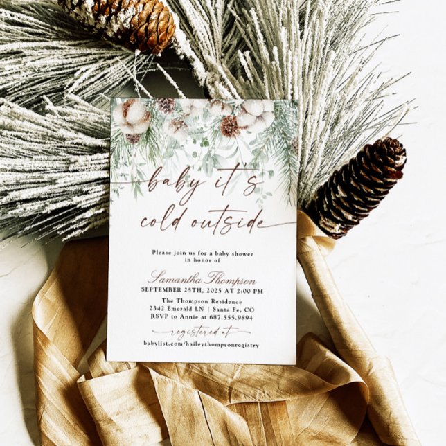 Invitación Bebé, hace frío fuera del Baby Shower invernal (Subido por el creador)