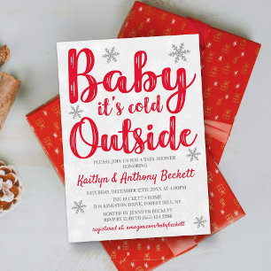 Invitación Bebé, hace frío fuera del Baby Shower invernal