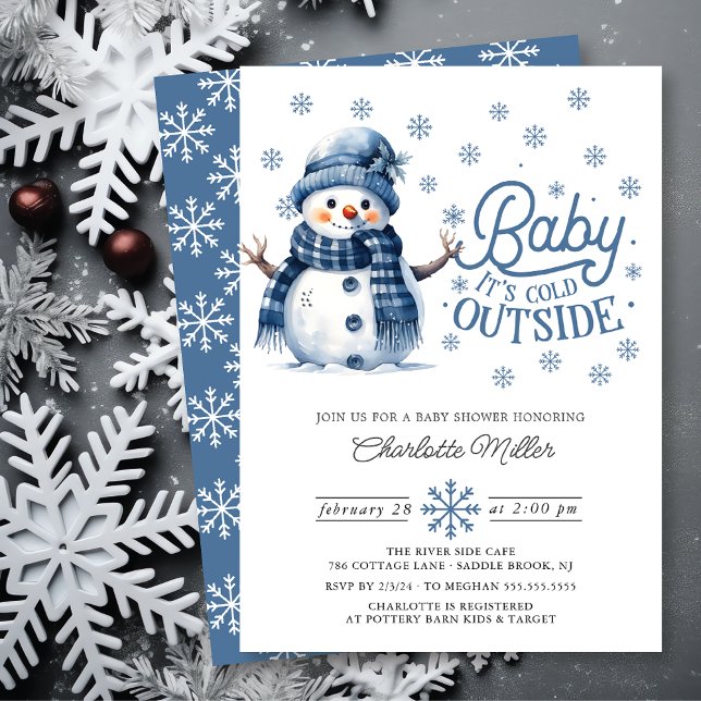 Invitación Bebé, hace frío fuera del Baby Shower invernal (Subido por el creador)