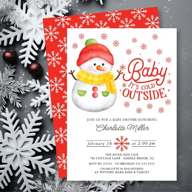 Invitación Bebé, hace frío fuera del Baby Shower invernal (Subido por el creador)