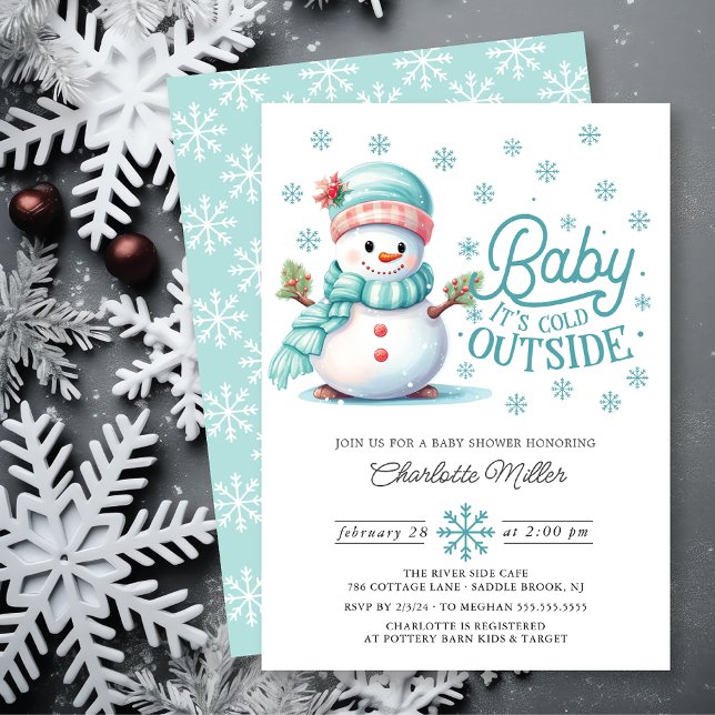 Invitación Bebé, hace frío fuera del Baby Shower invernal (Subido por el creador)