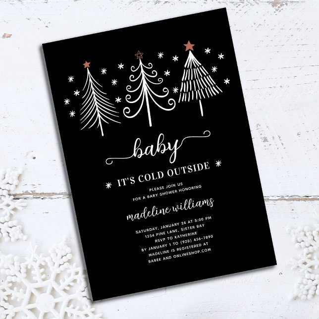 Invitación Bebé, hace frío fuera del Baby Shower invernal (Subido por el creador)