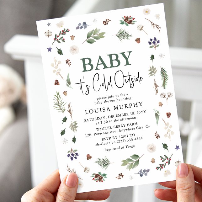 Invitación Bebé, hace frío fuera del Baby Shower invernal (Subido por el creador)