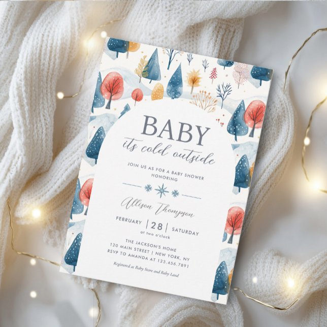 Invitación Bebé, hace frío fuera del Baby Shower neutral de g (Subido por el creador)