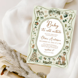 Invitación Bebé, hace frío fuera del Baby Shower neutral de g