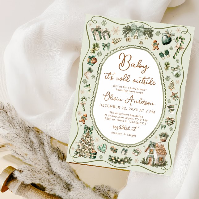 Invitación Bebé, hace frío fuera del Baby Shower neutral de g (Subido por el creador)