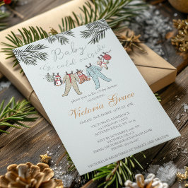 Invitación Bebé, hace frío fuera del Baby Shower neutral de g