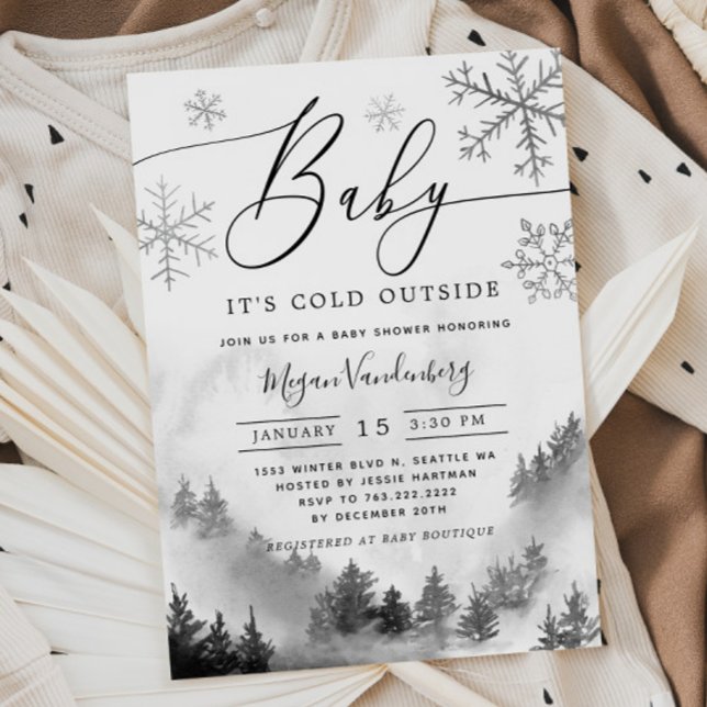 Invitación Bebé, hace frío fuera del Baby Shower neutral de g (Subido por el creador)