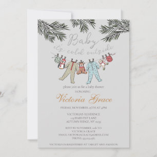 Invitación Bebé, hace frío fuera del Baby Shower neutral de g