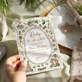 Invitación Bebé, hace frío fuera del Baby Shower neutral de i