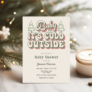 Invitación Bebé, hace frío fuera del Baby Shower retro de inv